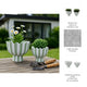 Outdoor Planters Set of 2 | Scallop Edge | Green & White Stripes | Cement