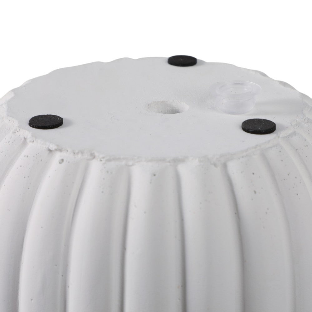 Fluted Planter Set of 2 | Modern Scalloped Edges | White Cement 6 8"