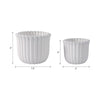 Fluted Planter Set of 2 | Modern Scalloped Edges | White Cement 6 8"