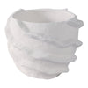 Indoor Outdoor Flower Planter with Flutter Trim | 7" | White Cement