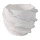 Indoor Outdoor Flower Planter with Flutter Trim | 7" | White Cement