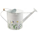 Decorative Watering Can | 10x20 | White Floral Print Metal with Wire Handle SBH-21875