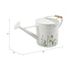 Decorative Watering Can | 10x20 | White Floral Print Metal with Wire Handle SBH-21875