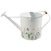 Decorative Watering Can | 10x20 | White Floral Print Metal with Wire Handle SBH-21875