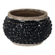 Outdoor Decorative Planter | 3D Textured Bubble | Black | 12" Wide Round