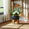 Outdoor Decorative Planter | 3D Textured Bubble | Black | 12" Wide Round
