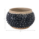 Outdoor Decorative Planter | 3D Textured Bubble | Black | 12" Wide Round