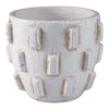 Outdoor Planter Pot | Sculptural Hobnail Texture White Terracotta | 8"