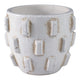 Outdoor Planter Pot | Sculptural Hobnail Texture White Terracotta | 8"