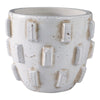 Outdoor Planter Pot | Sculptural Hobnail Texture White Terracotta | 8"