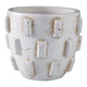 Outdoor Planter Pot | Sculptural Hobnail Texture White Terracotta | 8"