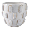 Outdoor Planter Pot | Sculptural Hobnail Texture White Terracotta | 8"