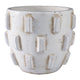 Outdoor Planter Pot | Sculptural Hobnail Texture White Terracotta | 8"