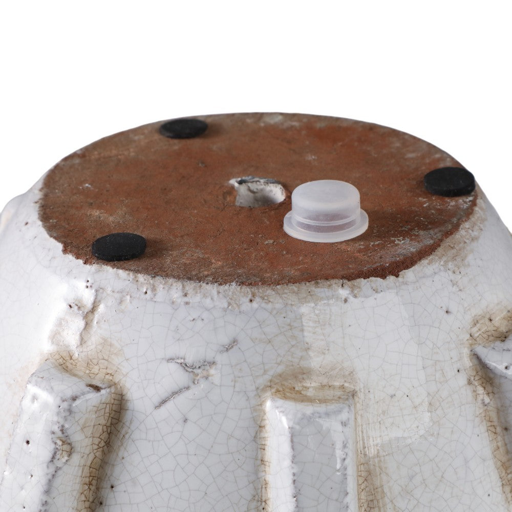 Outdoor Planter Pot | Sculptural Hobnail Texture White Terracotta | 8"