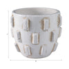 Outdoor Planter Pot | Sculptural Hobnail Texture White Terracotta | 8"