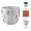 Outdoor Planter Pot | Sculptural Hobnail Texture White Terracotta | 8"