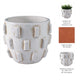 Outdoor Planter Pot | Sculptural Hobnail Texture White Terracotta | 8"