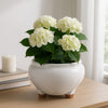 10" Outdoor Footed Planter | Round Shaped Speckled White Terracotta