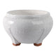 10" Outdoor Footed Planter | Round Shaped Speckled White Terracotta