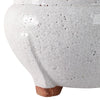 10" Outdoor Footed Planter | Round Shaped Speckled White Terracotta