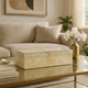 Trinket Box | Glass Top & Ivory Marble | Velvet Felt Lined | 17"