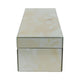 Trinket Box | Glass Top & Ivory Marble | Velvet Felt Lined | 17"