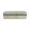 Trinket Box | Glass Top & Ivory Marble | Velvet Felt Lined | 17"