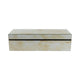 Trinket Box | Glass Top & Ivory Marble | Velvet Felt Lined | 17"