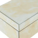 Trinket Box | Glass Top & Ivory Marble | Velvet Felt Lined | 17’’ SBH-21978