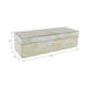 Trinket Box | Glass Top & Ivory Marble | Velvet Felt Lined | 17"