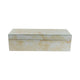 Trinket Box | Glass Top & Ivory Marble | Velvet Felt Lined | 17"