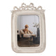 Ural 5x7 Photo Frame | Carved Floral Motifs Beaded Edges | Ivory Resin