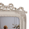 Ural 5x7 Photo Frame | Carved Floral Motifs Beaded Edges | Ivory Resin
