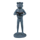 Tyrn Standing Reading Frog Garden Statue | Metallic Gray Resin 18"