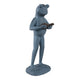 Tyrn Standing Reading Frog Garden Statue | Metallic Gray Resin 18"