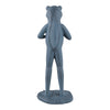 Tyrn Standing Reading Frog Garden Statue | Metallic Gray Resin 18"