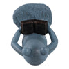Tyrn Standing Reading Frog Garden Statue | Metallic Gray Resin 18"