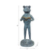 Tyrn Standing Reading Frog Garden Statue | Metallic Gray Resin 18"