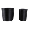 Outdoor Garden Planters Set of 2 | Textured Black Resin | 19 & 21"