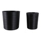 Outdoor Garden Planters Set of 2 | Textured Black Resin | 19 & 21"