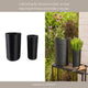 Outdoor Garden Planters Set of 2 | Textured Black Resin | 19 & 21"