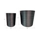 Outdoor Garden Planters Set of 2 | Textured Black Resin | 19 & 21"