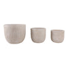 Indoor Flower Planter Pot Set of 3 | Resin Textured Design | Ivory White