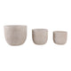 Indoor Flower Planter Pot Set of 3 | Resin Textured Design | Ivory White