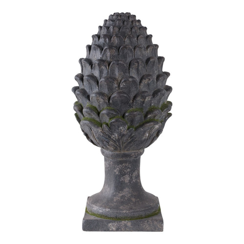 Artichoke Garden Finial Statue | 30" Rustic Moss Gray Finish Polyresin