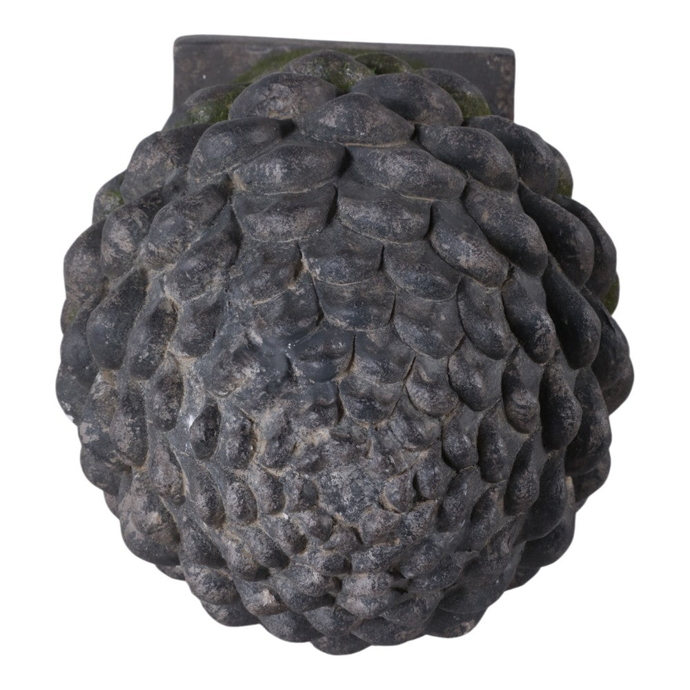 Artichoke Garden Finial Statue | 30" Rustic Moss Gray Finish Polyresin