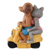 Arlin Statuette Dog & Cat on Solar Scooter | Multi Color Polyresin 17"
