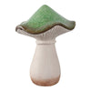 Outdoor Decor Garden Mushroom Statuary | 16" Green White Resin