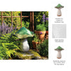 Outdoor Decor Garden Mushroom Statuary | 16" Green White Resin
