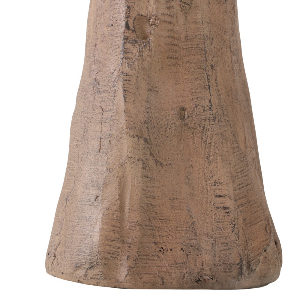 Outdoor Garden Decorative Mushroom | Brown Wood Grain Finish | 32"
